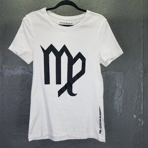 Norma Kamali VIRGO T-Shirt Women's XL Zodiac Astrology Tee Organic Cotton Flaw